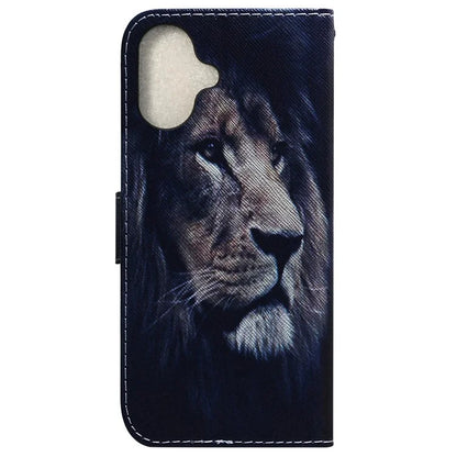 For iPhone 16 Plus Wallet Case Pattern Print Leather Phone Cover