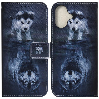 For iPhone 16 Plus Wallet Case Pattern Print Leather Phone Cover