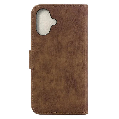 For iPhone 16 Plus Stand Case Cute Tiger Imprint Leather Wallet Phone Cover
