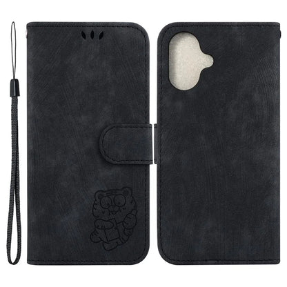 For iPhone 16 Plus Stand Case Cute Tiger Imprint Leather Wallet Phone Cover