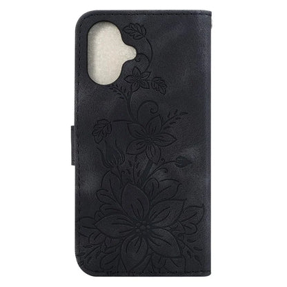 For iPhone 16 Plus Wallet Case PU Leather Phone Cover Flower Imprinted