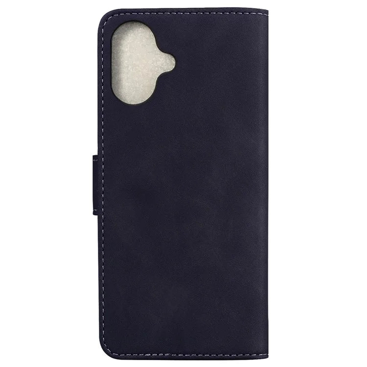 For iPhone 16 Plus Case Solid Color PU Leather Stand Phone Cover