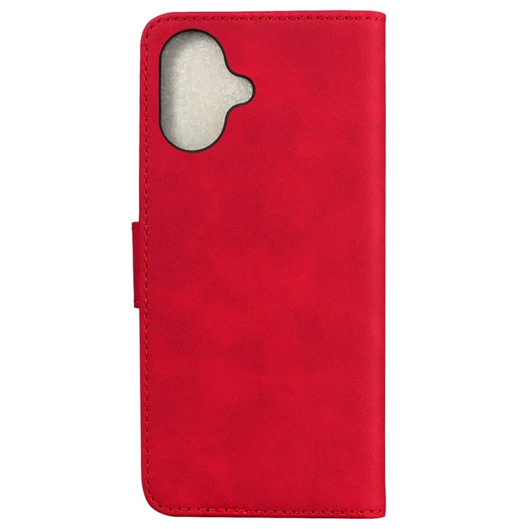For iPhone 16 Plus Case Solid Color PU Leather Stand Phone Cover