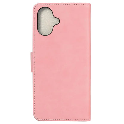 For iPhone 16 Plus Case Solid Color PU Leather Stand Phone Cover