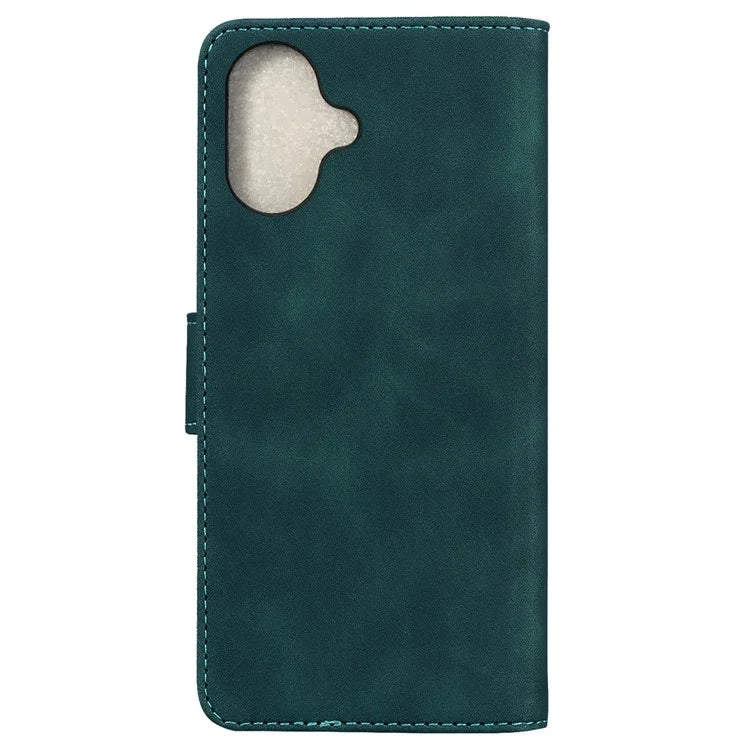 For iPhone 16 Plus Case Solid Color PU Leather Stand Phone Cover