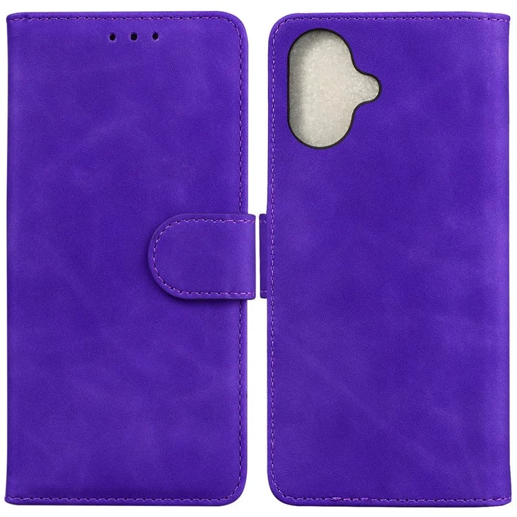 For iPhone 16 Plus Case Solid Color PU Leather Stand Phone Cover