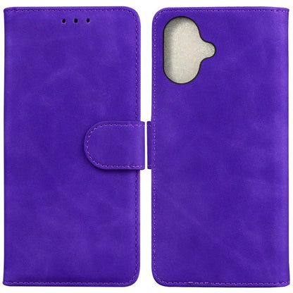For iPhone 16 Plus Case Solid Color PU Leather Stand Phone Cover
