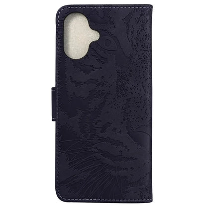 For iPhone 16 Plus Case Tiger Imprint Leather Shockproof Wallet Phone Cover