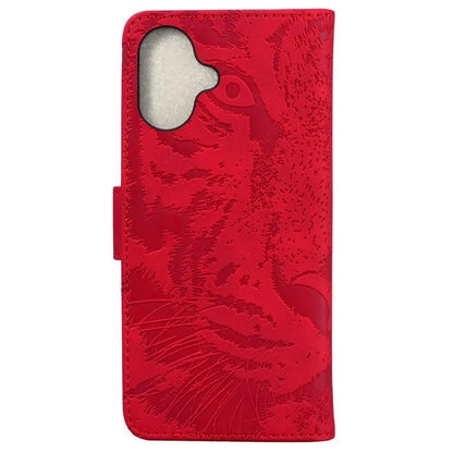 For iPhone 16 Plus Case Tiger Imprint Leather Shockproof Wallet Phone Cover