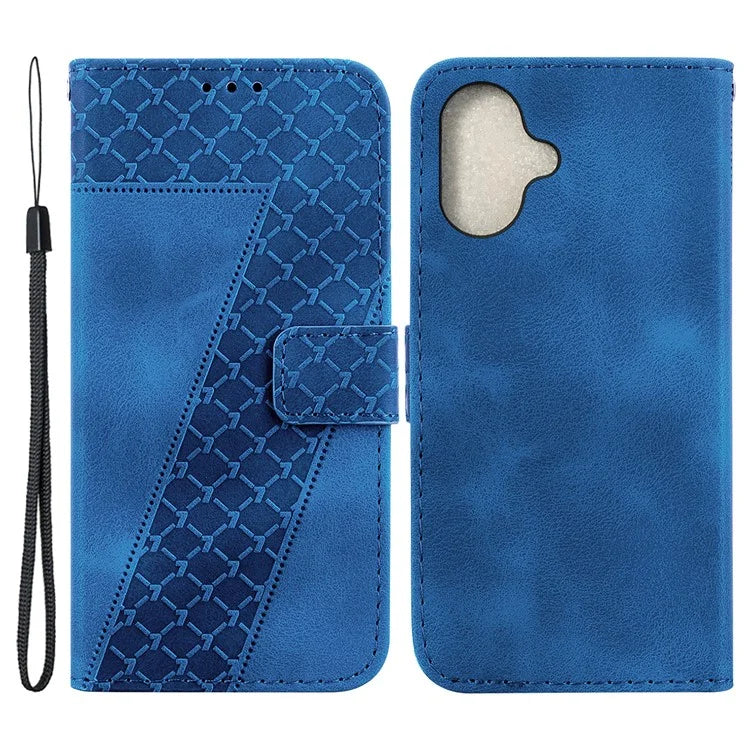 For iPhone 16 Plus Case 7-Shaped Pattern Leather Shockproof Phone Cover