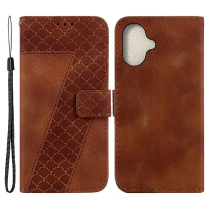 For iPhone 16 Plus Case 7-Shaped Pattern Leather Shockproof Phone Cover