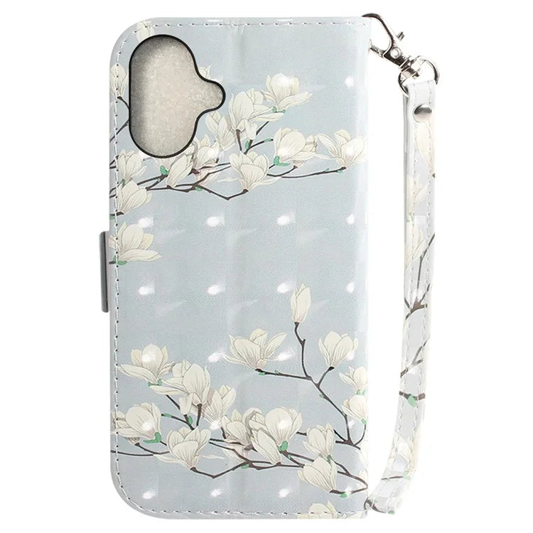 For iPhone 16 Plus Wallet Case 3D Pattern Print Leather Phone Cover