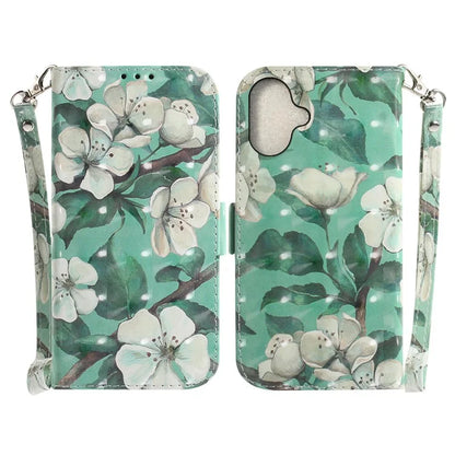For iPhone 16 Plus Wallet Case 3D Pattern Print Leather Phone Cover