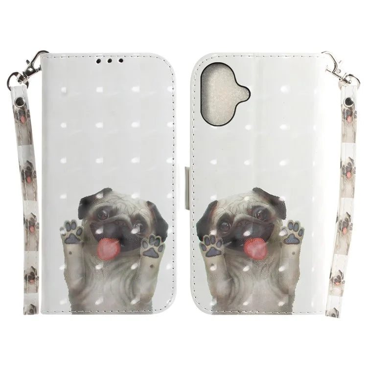 For iPhone 16 Plus Wallet Case 3D Pattern Print Leather Phone Cover