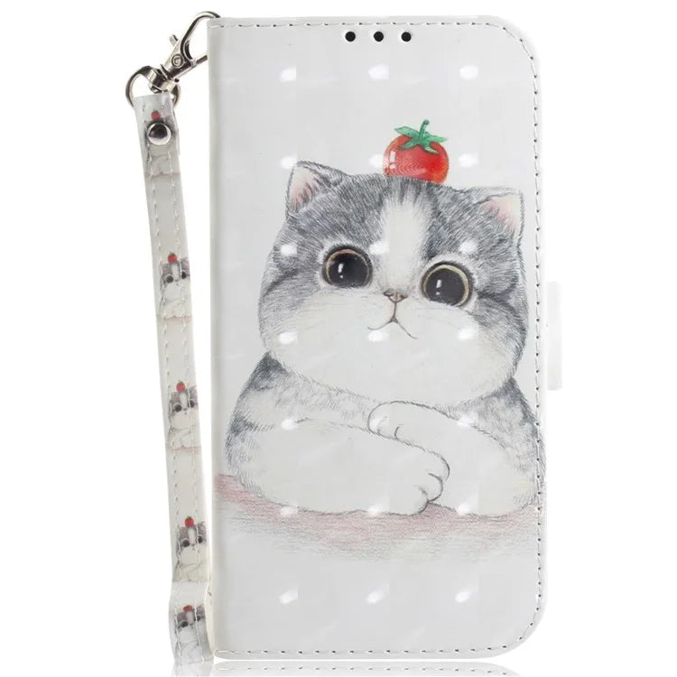 For iPhone 16 Plus Wallet Case 3D Pattern Print Leather Phone Cover