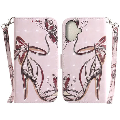 For iPhone 16 Plus Wallet Case 3D Pattern Print Leather Phone Cover