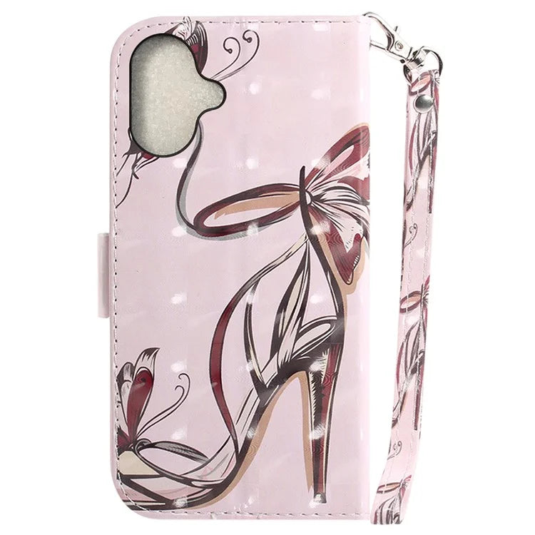 For iPhone 16 Plus Wallet Case 3D Pattern Print Leather Phone Cover