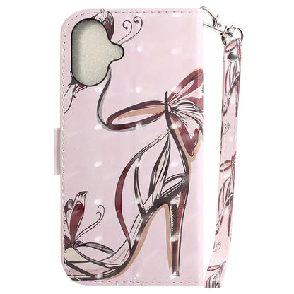 For iPhone 16 Plus Wallet Case 3D Pattern Print Leather Phone Cover