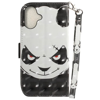 For iPhone 16 Plus Wallet Case 3D Pattern Print Leather Phone Cover