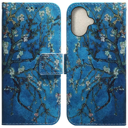 For iPhone 16 Wallet Case Pattern Print Leather Phone Cover
