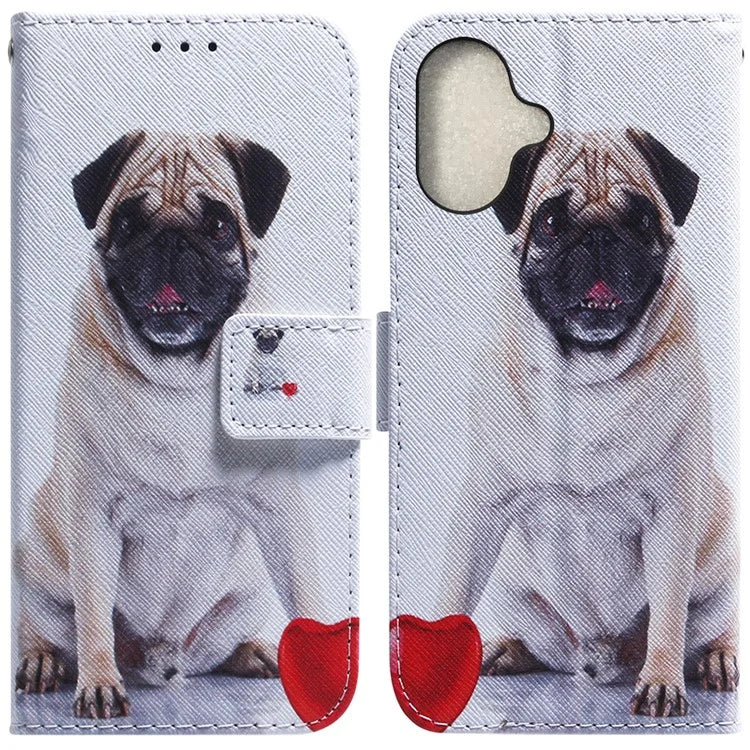 For iPhone 16 Wallet Case Pattern Print Leather Phone Cover