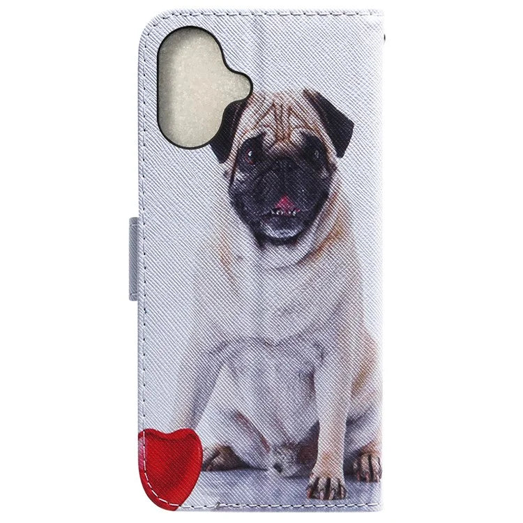 For iPhone 16 Wallet Case Pattern Print Leather Phone Cover
