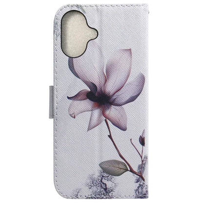 For iPhone 16 Wallet Case Pattern Print Leather Phone Cover