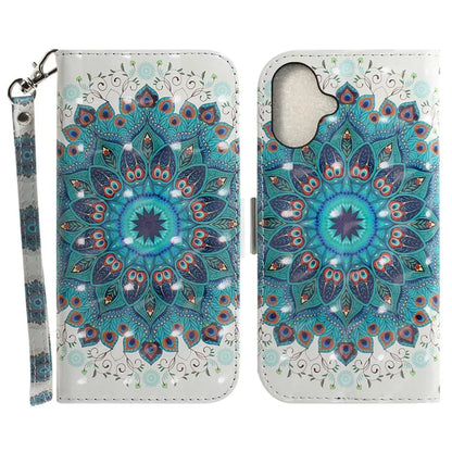 For iPhone 16 Case 3D Pattern Print Leather Flip Wallet Phone Cover