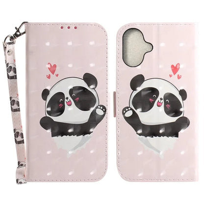 For iPhone 16 Case 3D Pattern Print Leather Flip Wallet Phone Cover