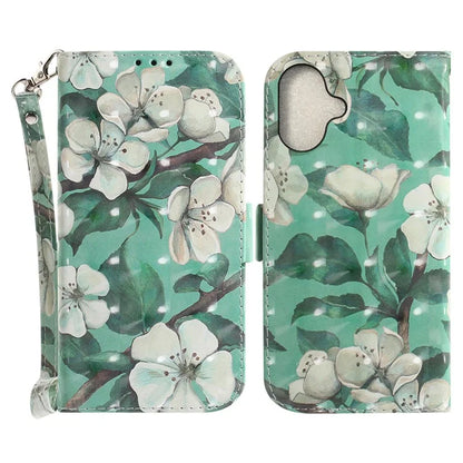 For iPhone 16 Case 3D Pattern Print Leather Flip Wallet Phone Cover