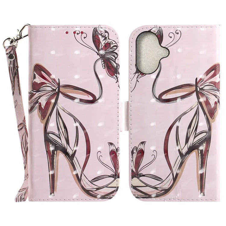 For iPhone 16 Case 3D Pattern Print Leather Flip Wallet Phone Cover
