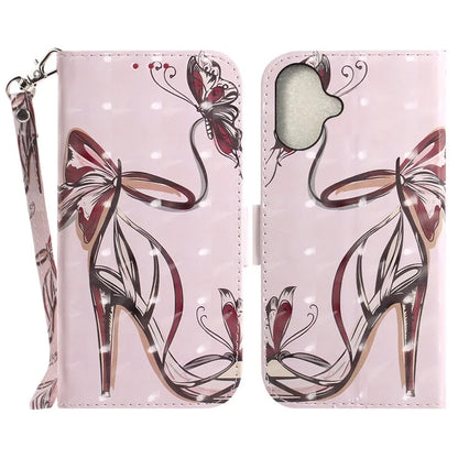 For iPhone 16 Case 3D Pattern Print Leather Flip Wallet Phone Cover