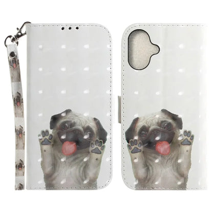 For iPhone 16 Case 3D Pattern Print Leather Flip Wallet Phone Cover
