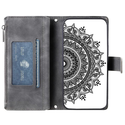 Style 006 For Xiaomi 14T Phone Case Mandala Flower Pattern PU Leather Zipper Wallet Stand Cover