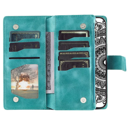 Style 006 For Xiaomi 14T Phone Case Mandala Flower Pattern PU Leather Zipper Wallet Stand Cover