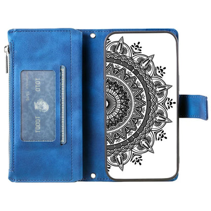Style 006 For Xiaomi 14T Phone Case Mandala Flower Pattern PU Leather Zipper Wallet Stand Cover