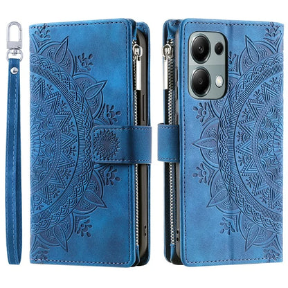 Style 006 For Xiaomi 14T Phone Case Mandala Flower Pattern PU Leather Zipper Wallet Stand Cover