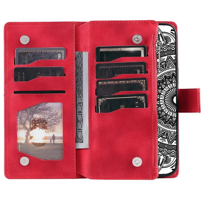 Style 006 For Xiaomi 14T Phone Case Mandala Flower Pattern PU Leather Zipper Wallet Stand Cover