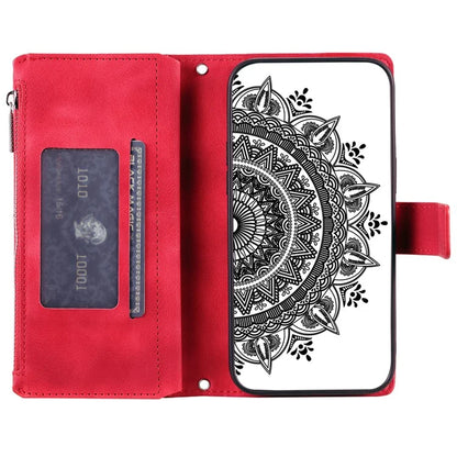 Style 006 For Xiaomi 14T Phone Case Mandala Flower Pattern PU Leather Zipper Wallet Stand Cover
