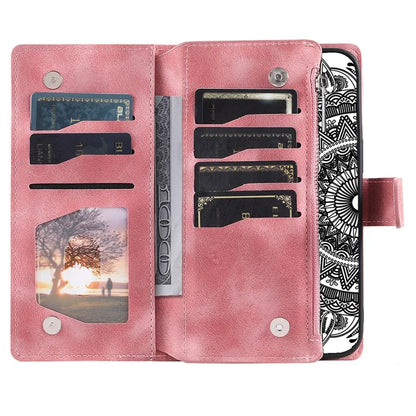 Style 006 For Xiaomi 14T Phone Case Mandala Flower Pattern PU Leather Zipper Wallet Stand Cover