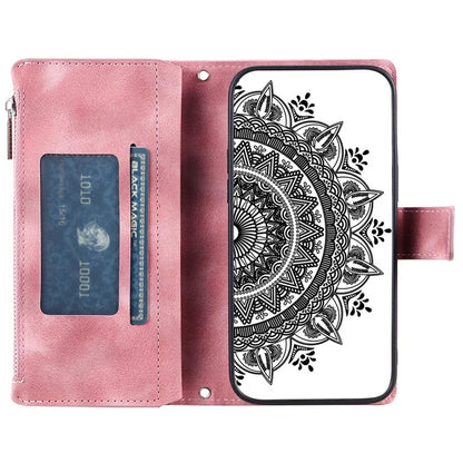 Style 006 For Xiaomi 14T Phone Case Mandala Flower Pattern PU Leather Zipper Wallet Stand Cover