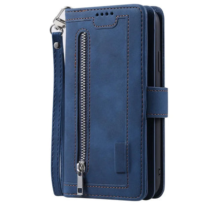 For Xiaomi Redmi 14C 4G Case Zipper Pocket PU Leather Phone Cover with 9 Card Slots
