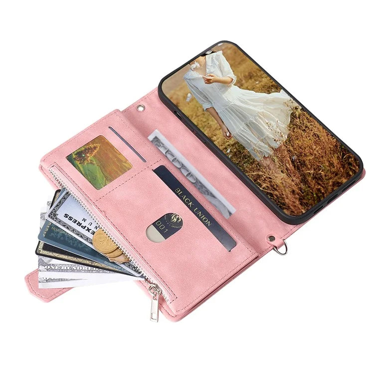 Style 005 For Xiaomi Redmi 14C 4G Zipper Wallet Case Rhombus Stitching Line PU Leather Phone Cover