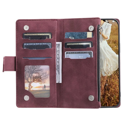 Style 005 For Xiaomi Redmi 14C 4G Zipper Wallet Case Rhombus Stitching Line PU Leather Phone Cover