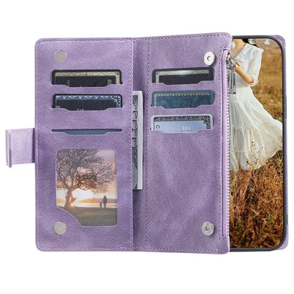 Style 005 For Xiaomi Redmi 14C 4G Zipper Wallet Case Rhombus Stitching Line PU Leather Phone Cover