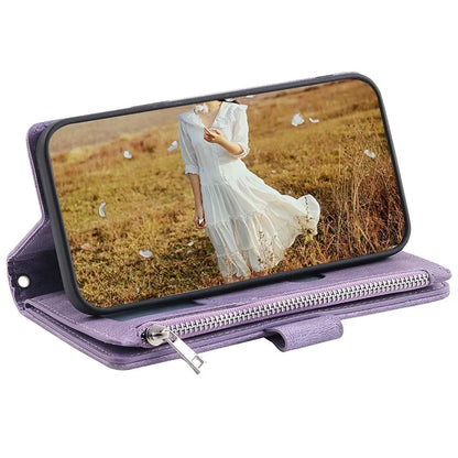 Style 005 For Xiaomi Redmi 14C 4G Zipper Wallet Case Rhombus Stitching Line PU Leather Phone Cover