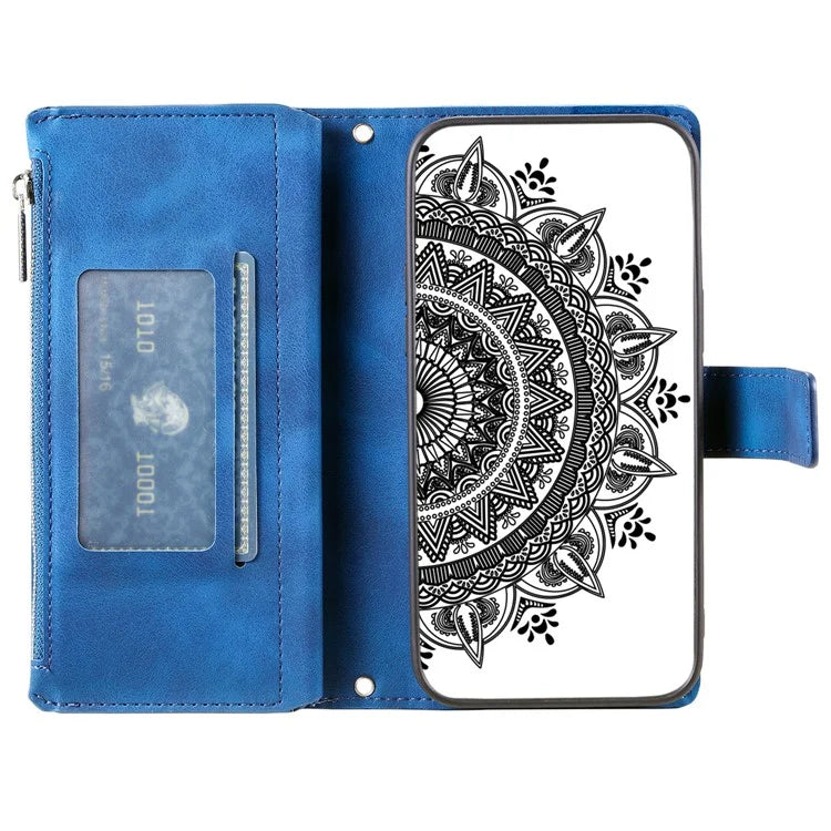 Style 006 For Xiaomi Redmi 14C 4G Case Mandala Flower Pattern PU Leather Zipper Wallet Phone Cover