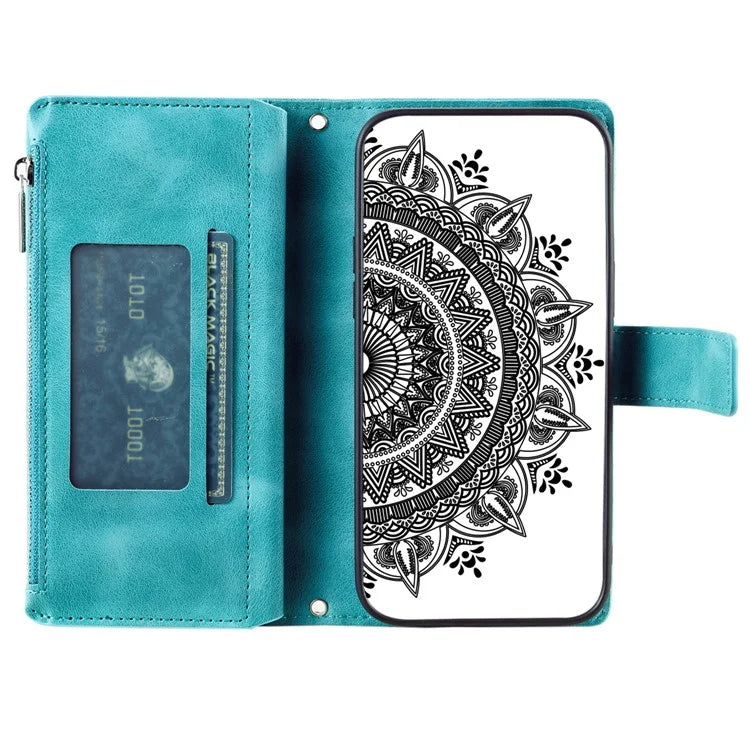 Style 006 For Xiaomi Redmi 14C 4G Case Mandala Flower Pattern PU Leather Zipper Wallet Phone Cover