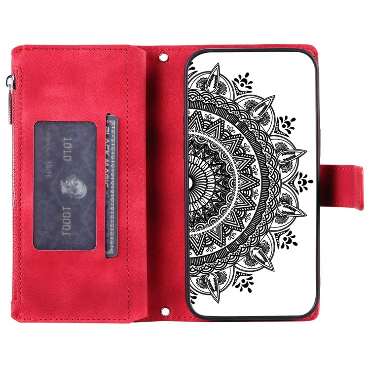 Style 006 For Xiaomi Redmi 14C 4G Case Mandala Flower Pattern PU Leather Zipper Wallet Phone Cover