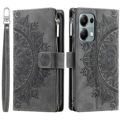 Style 006 For Xiaomi Redmi 14C 4G Case Mandala Flower Pattern PU Leather Zipper Wallet Phone Cover